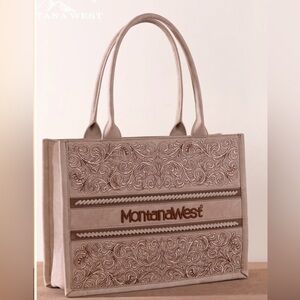 NWT Montana West Tan Embroidered Women's Tote Bag